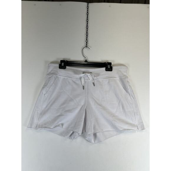 Calvin Klein Performance Shorts Womens XL White Drawstring Logo Lounge Athletic - Picture 1 of 7